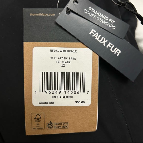 The North Face Women's Plus Arctic Parka Down Coat TNF Black Sz 1X 2X 3X NWT - Picture 9 of 14